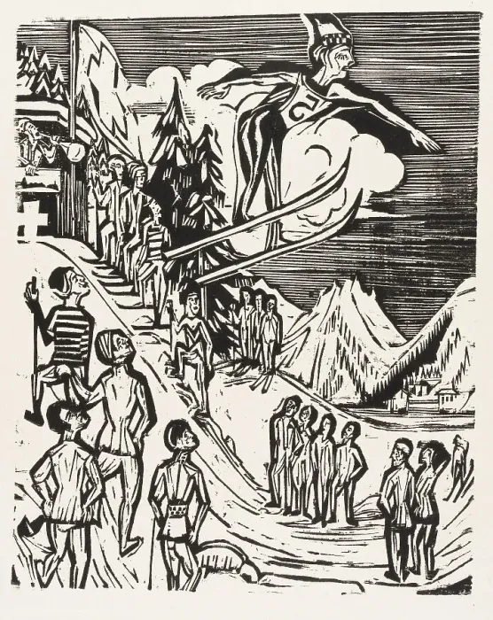 Framed Print : Ski jump, 1927. Creator: Kirchner, Ernst Ludwig (1880-1938) Framed Print : Ski jump, 1927. Creator: Kirchner, Ernst Ludwig (1880-1938)