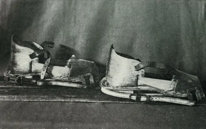 Framed Print : Ski Shoes For Use with Finnesko, c1910-1913, (1913). Artist: Herbert Ponting Framed Print : Ski Shoes For Use with Finnesko, c1910-1913, (1913). Artist: Herbert Ponting