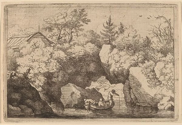 Skiff under a Cleft Rock, probably c. 1645  /  1656. Creator: Allart van Everdingen