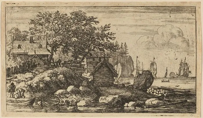 Framed Print : Two Empty Skiffs, probably c. 1645 / 1656. Creator: Allart van Everdingen Framed Print : Two Empty Skiffs, probably c. 1645 / 1656. Creator: Allart van Everdingen