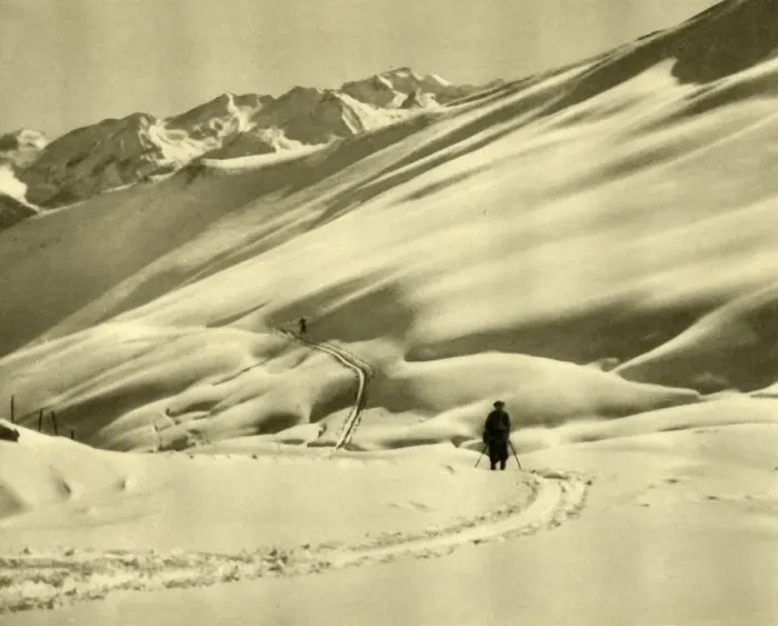 Framed Print : Skiing at Upper Schlossalm, near Bad Hofgastein, Austria, c1935. Creator: Unknown Framed Print : Skiing at Upper Schlossalm, near Bad Hofgastein, Austria, c1935. Creator: Unknown