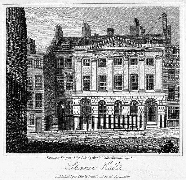 Skinners Hall, City of London, 1817. Artist: J Greig