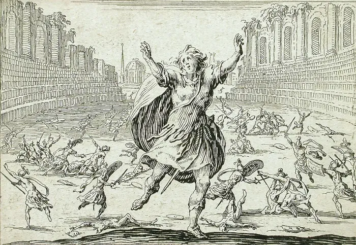Framed Print : Skirmish in a Circus, 1621. Creator: Jacques Callot Framed Print : Skirmish in a Circus, 1621. Creator: Jacques Callot