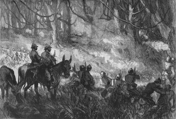 Framed Print : A Skirmish in the Forest, c1880 Framed Print : A Skirmish in the Forest, c1880