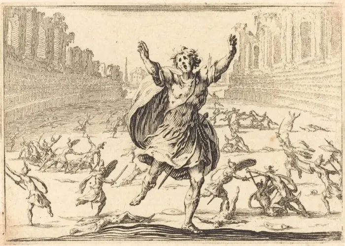 Framed Print : Skirmish in a Roman Circus, c. 1617. Creator: Jacques Callot Framed Print : Skirmish in a Roman Circus, c. 1617. Creator: Jacques Callot