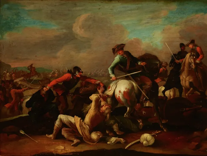 Framed Print : Skirmish with the Turks, 18th century. Creator: Wenzel Ignaz Prasch Framed Print : Skirmish with the Turks, 18th century. Creator: Wenzel Ignaz Prasch
