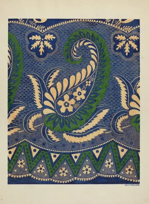 Framed Print : Skirt - Border Design, c. 1937. Creator: Randolph F Miller Framed Print : Skirt - Border Design, c. 1937. Creator: Randolph F Miller