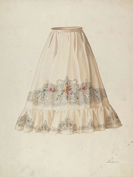 Skirt from Wedding Dress, c. 1940. Creator: Edith Towner