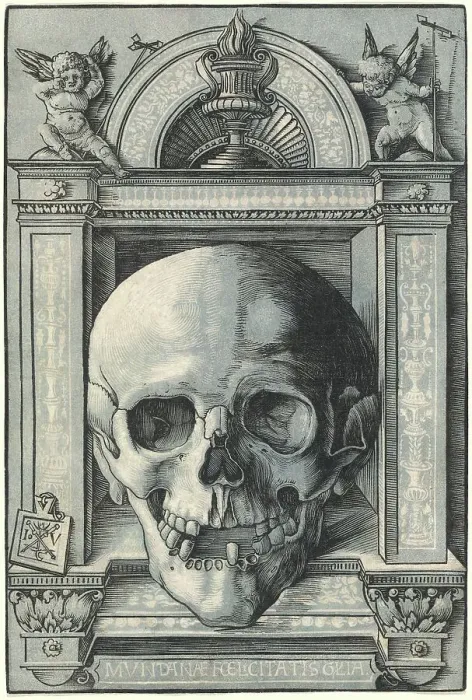 Framed Print : Skull, 1520. Creator: Hans Wechtlin the Elder Framed Print : Skull, 1520. Creator: Hans Wechtlin the Elder