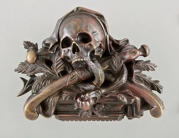 Skull and Crossbones with Serpent and Apple (image 1 of 2), c.1850?. Creator: Unknown