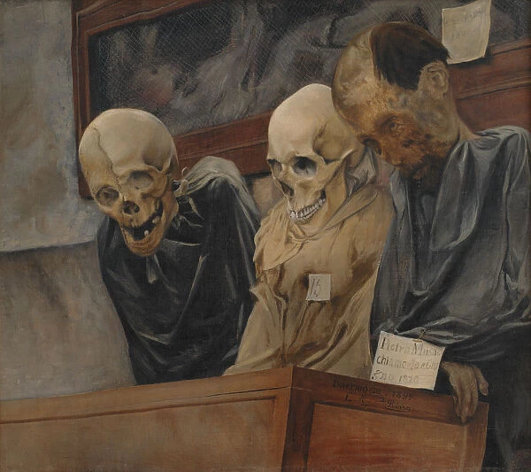 Three Skulls from the Catacombe dei Cappuccini at Palermo, 1894. Creator: Ring, Laurits Andersen
