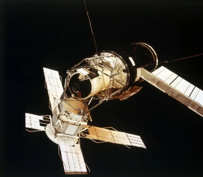 Framed Print : Skylab Space Station cluster seen from Command Module 3, 1973. Creator: NASA Framed Print : Skylab Space Station cluster seen from Command Module 3, 1973. Creator: NASA