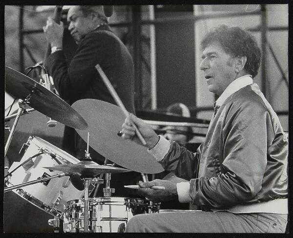 Slam Stewart and Shelly Manne on stage at the Capital Radio Jazz Festival, London, 1979