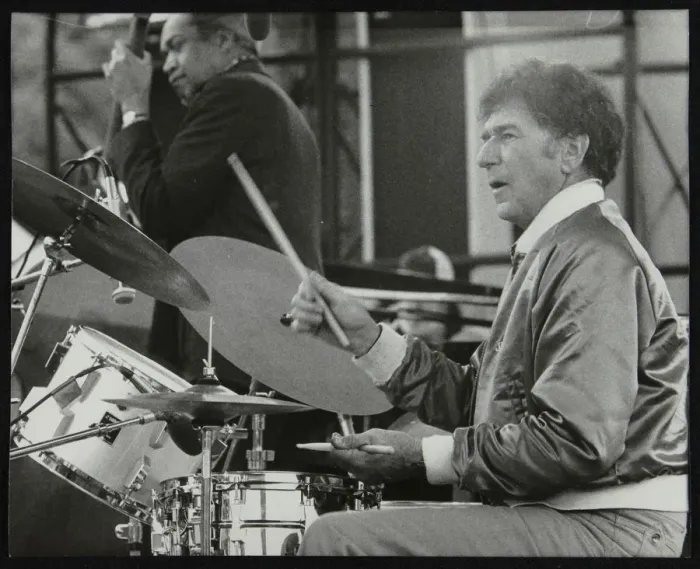 Framed Print : Slam Stewart and Shelly Manne on stage at the Capital Radio Jazz Festival, London, 1979 Framed Print : Slam Stewart and Shelly Manne on stage at the Capital Radio Jazz Festival, London, 1979
