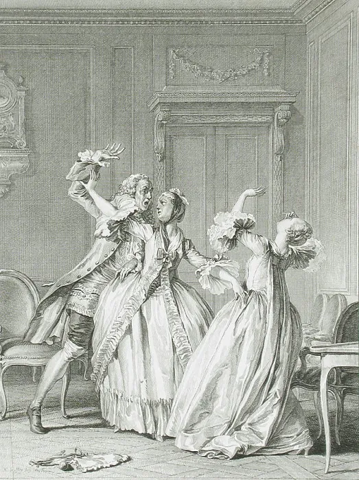 Framed Print : Slap in the Face, 1774. Creator: Noel Le Mire Framed Print : Slap in the Face, 1774. Creator: Noel Le Mire