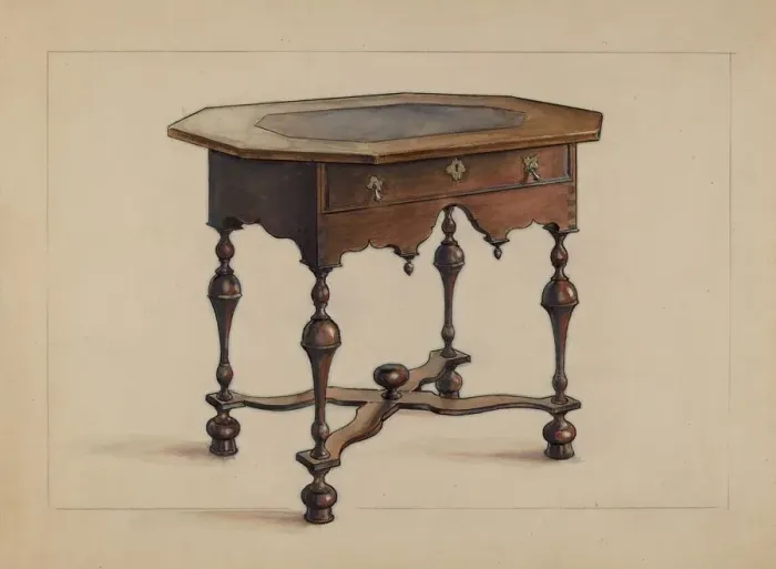 Framed Print : Slate-top Table, 1936. Creator: M. Rosenshield-von-Paulin Framed Print : Slate-top Table, 1936. Creator: M. Rosenshield-von-Paulin
