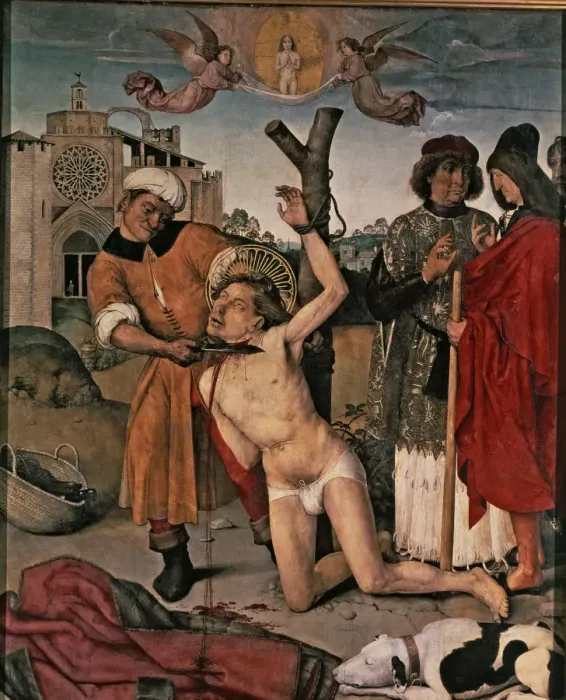 Framed Print : Slaughter of Saint Cugat, it was part of the main altarpiece of the Church of Framed Print : Slaughter of Saint Cugat, it was part of the main altarpiece of the Church of