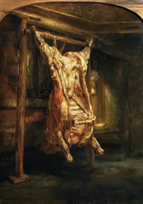 Framed Print : Slaughtered Ox, 1655. Creator: Rembrandt van Rhijn (1606-1669) Framed Print : Slaughtered Ox, 1655. Creator: Rembrandt van Rhijn (1606-1669)