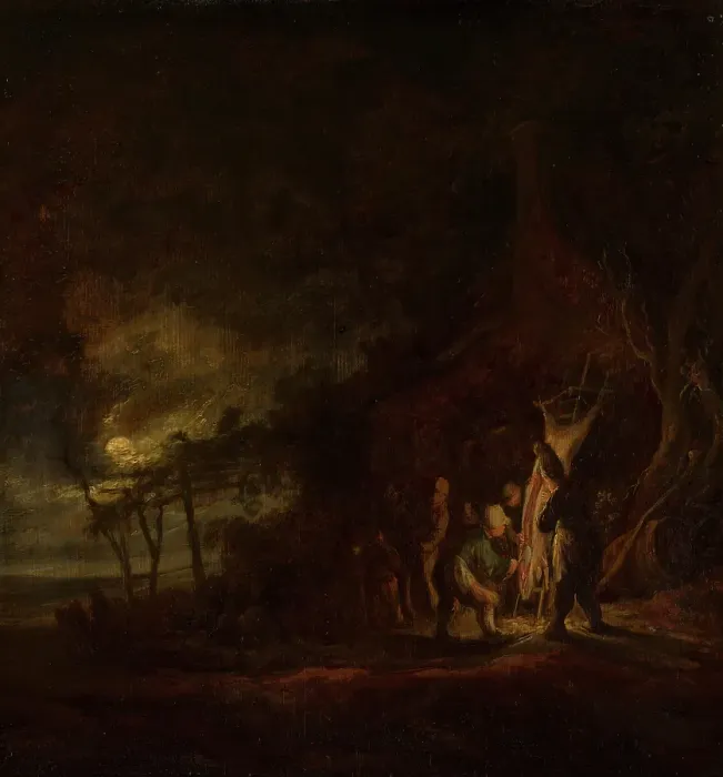 Framed Print : Slaughtered Pig in a Moonlit Landscape, c1630-1670. Creator: Cornelis Symonsz van der Schalcke Framed Print : Slaughtered Pig in a Moonlit Landscape, c1630-1670. Creator: Cornelis Symonsz van der Schalcke