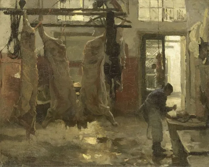 Framed Print : The slaughterhouse, 1880-1900. Creator: Willem Bastiaan Tholen Framed Print : The slaughterhouse, 1880-1900. Creator: Willem Bastiaan Tholen