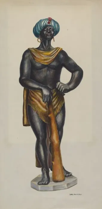 Framed Print : Slave Advertising Figure, c. 1941. Creator: Chris Makrenos Framed Print : Slave Advertising Figure, c. 1941. Creator: Chris Makrenos