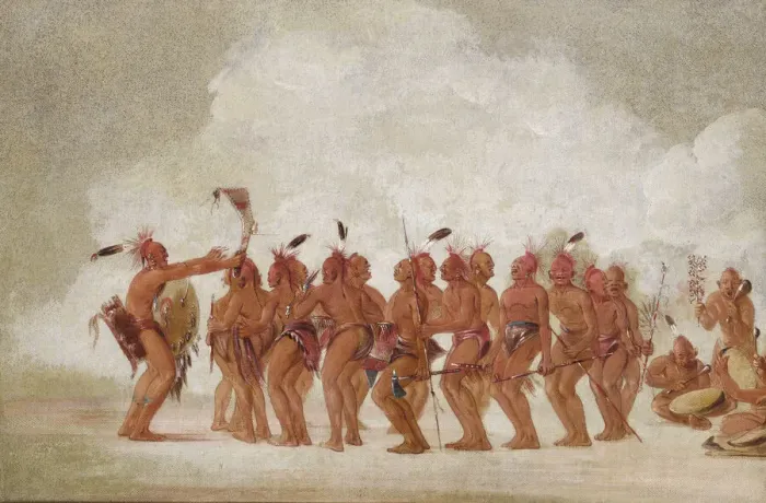 Framed Print : Slave Dance, Sac and Fox, 1835-1837. Creator: George Catlin Framed Print : Slave Dance, Sac and Fox, 1835-1837. Creator: George Catlin