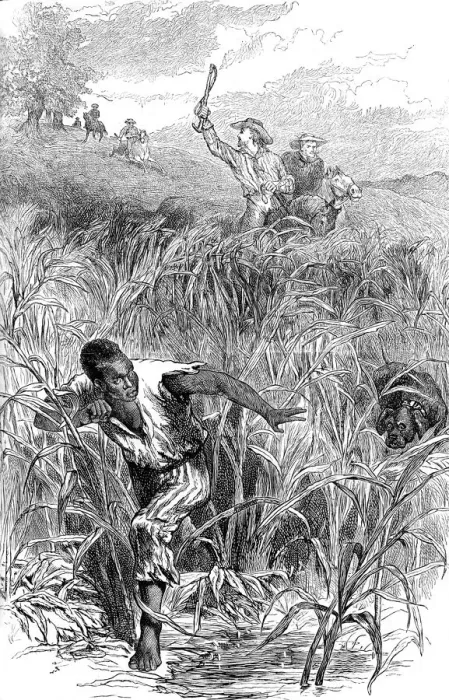 Framed Print : A slave hunt, USA, mid 19th century (c1880) Framed Print : A slave hunt, USA, mid 19th century (c1880)
