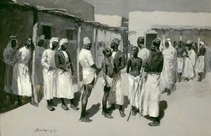 Framed Print : Slave Market, 1893. Creator: Frederic Remington Framed Print : Slave Market, 1893. Creator: Frederic Remington