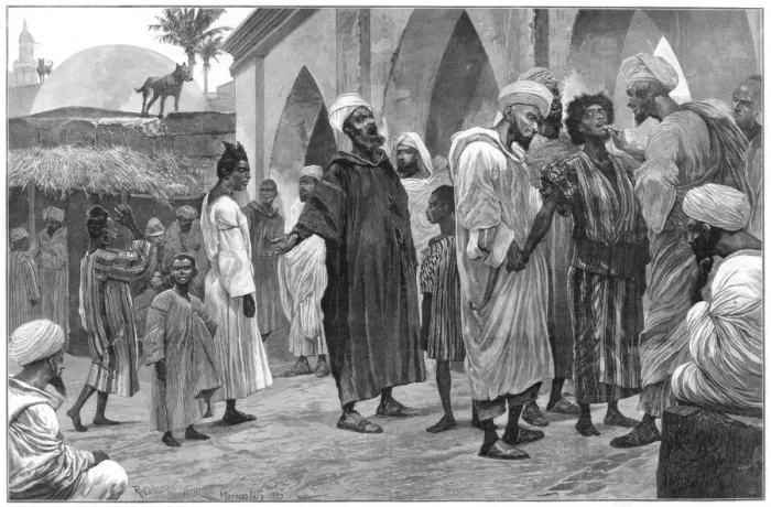Framed Print : The Slave Market in Morocco, 1888. Artist: Richard Caton Woodville II Framed Print : The Slave Market in Morocco, 1888. Artist: Richard Caton Woodville II