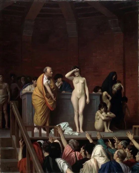 Framed Print : The Slave Market in Rome, c1883-c1884. Artist: Jean-Leon Gerome Framed Print : The Slave Market in Rome, c1883-c1884. Artist: Jean-Leon Gerome