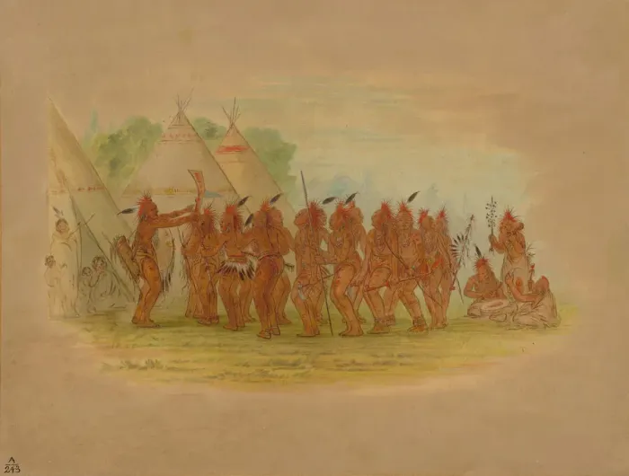 Framed Print : Slaves Dance - Saukie, 1861. Creator: George Catlin Framed Print : Slaves Dance - Saukie, 1861. Creator: George Catlin