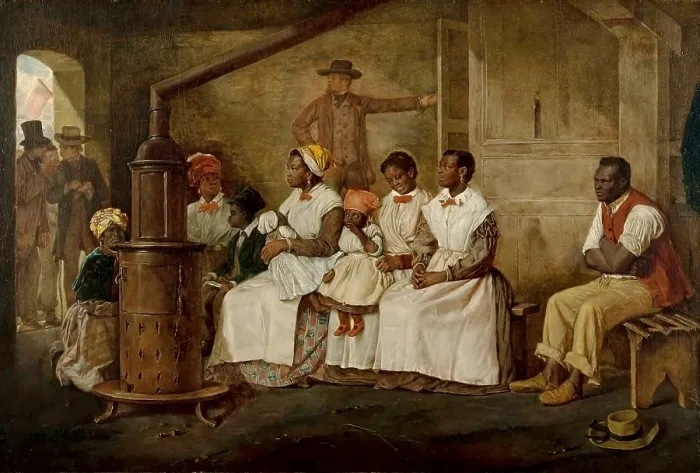 Framed Print : Slaves waiting for sale, Richmond, Virginia, 1861. Creator: Crowe, Eyre (1824-1910) Framed Print : Slaves waiting for sale, Richmond, Virginia, 1861. Creator: Crowe, Eyre (1824-1910)