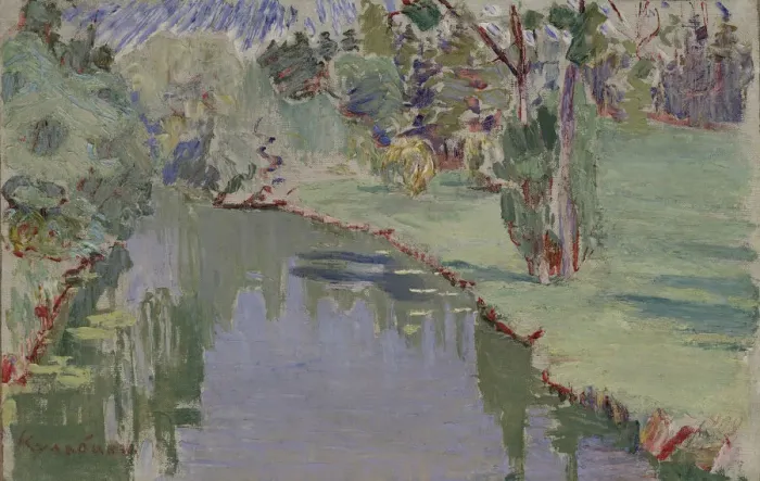 Framed Print : At the Slavyanka river, 1909. Artist: Kulbin, Nikolai Ivanovich (1868-1917) Framed Print : At the Slavyanka river, 1909. Artist: Kulbin, Nikolai Ivanovich (1868-1917)