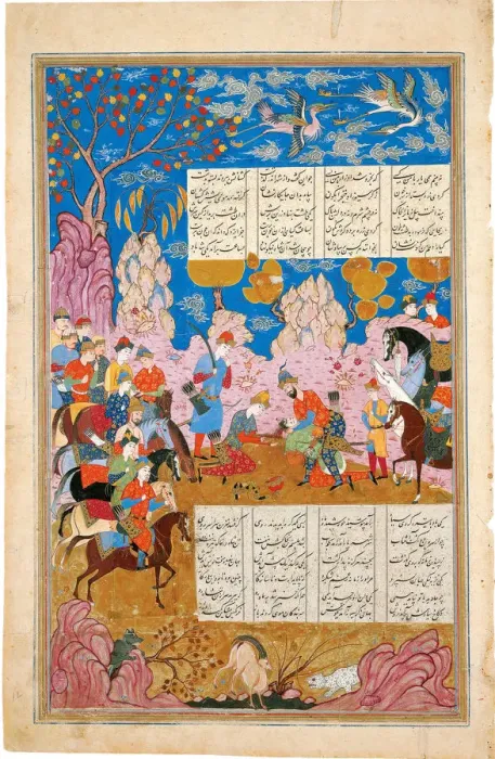 Framed Print : The Slaying of Siyawush (Manuscript illumination from the epic Shahname by Ferdowsi). Artist: Iranian master Framed Print : The Slaying of Siyawush (Manuscript illumination from the epic Shahname by Ferdowsi). Artist: Iranian master