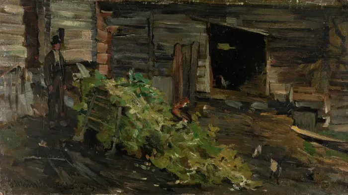 Framed Print : The Sledge, 1879. Creator: Gerhard Munthe Framed Print : The Sledge, 1879. Creator: Gerhard Munthe