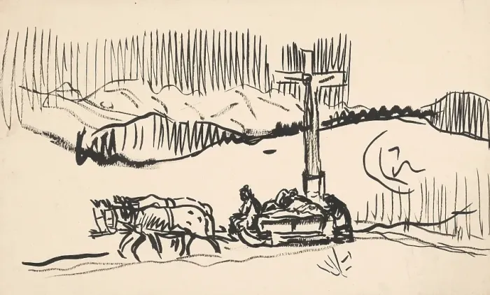 Framed Print : On the sledge, 1925-1935. Creator: Arnold Peter Weisz-Kubincan Framed Print : On the sledge, 1925-1935. Creator: Arnold Peter Weisz-Kubincan