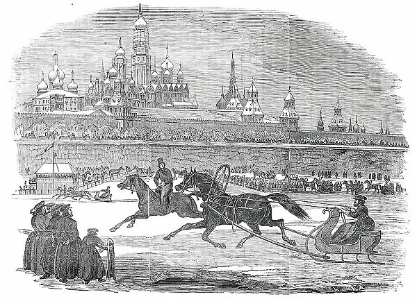 Sledging at Moscow [drawn by Manuel], 1850. Creator: Unknown