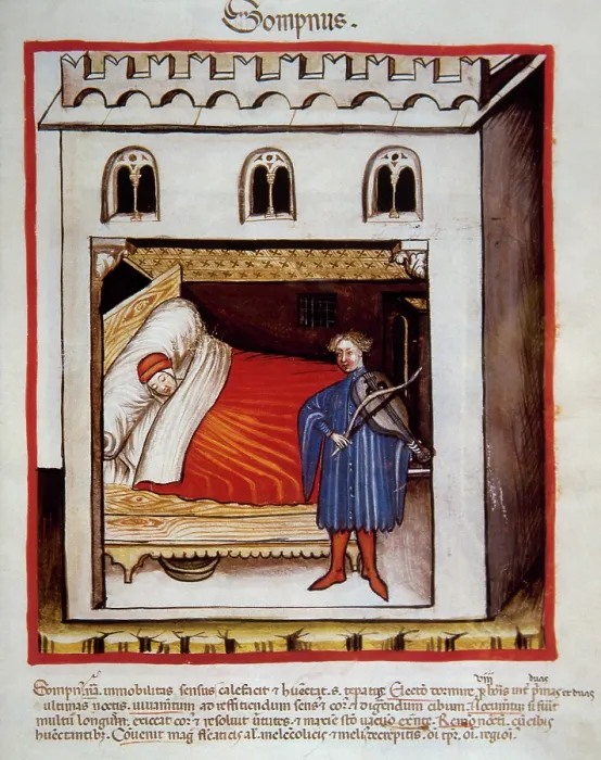 Framed Print : Sleep, 14th century. Creator: Unknown Framed Print : Sleep, 14th century. Creator: Unknown