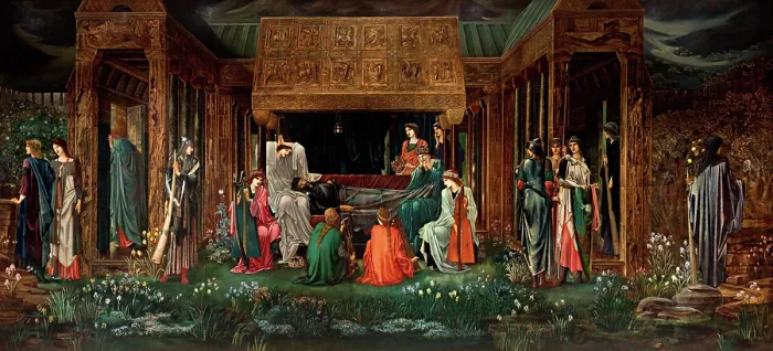 Framed Print : The Last Sleep of King Arthur in Avalon, c1881-1898. Creator: Burne-Jones, Sir Edward Coley (1833-1898) Framed Print : The Last Sleep of King Arthur in Avalon, c1881-1898. Creator: Burne-Jones, Sir Edward Coley (1833-1898)