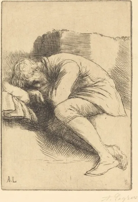 Framed Print : Sleeper (Un dormeur). Creator: Alphonse Legros Framed Print : Sleeper (Un dormeur). Creator: Alphonse Legros