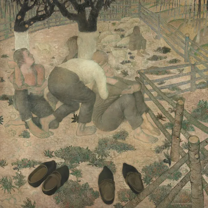 Framed Print : The Sleepers, 1918. Creator: Gustave van de Woestijne Framed Print : The Sleepers, 1918. Creator: Gustave van de Woestijne