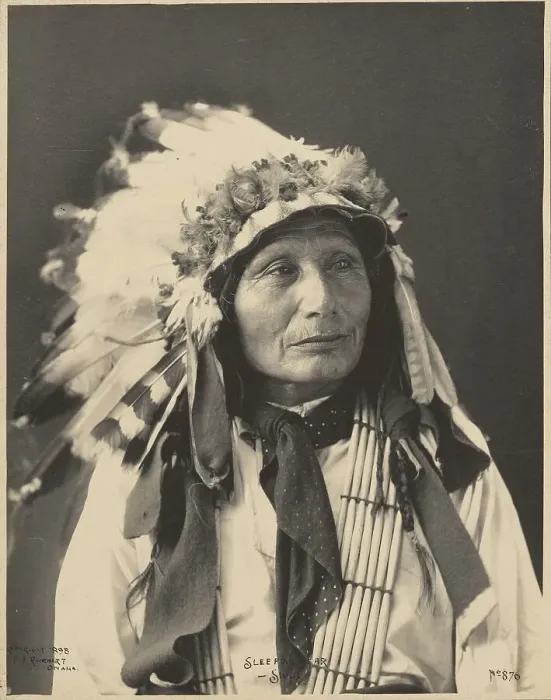 Framed Print : Sleeping Bear, Sioux, 1898. Creators: Adolph F. Muhr, Frank A. Rinehart Framed Print : Sleeping Bear, Sioux, 1898. Creators: Adolph F. Muhr, Frank A. Rinehart
