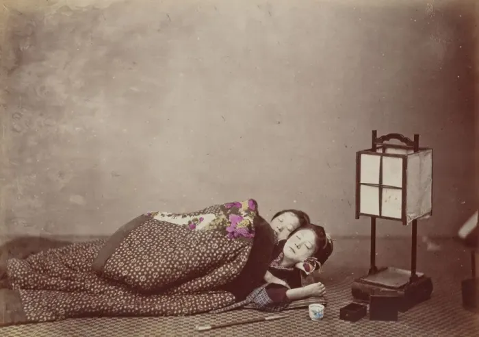 Framed Print : Sleeping Beauties, 1868. Creator: Felice Beato Framed Print : Sleeping Beauties, 1868. Creator: Felice Beato