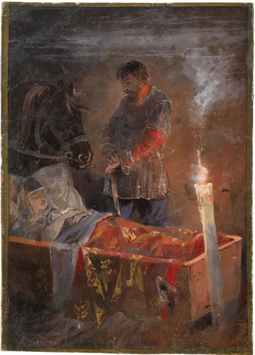 Framed Print : Sleeping Beauty, 1889. Artist: Karasin, Nikolai Nikolayevich (1842-1908) Framed Print : Sleeping Beauty, 1889. Artist: Karasin, Nikolai Nikolayevich (1842-1908)