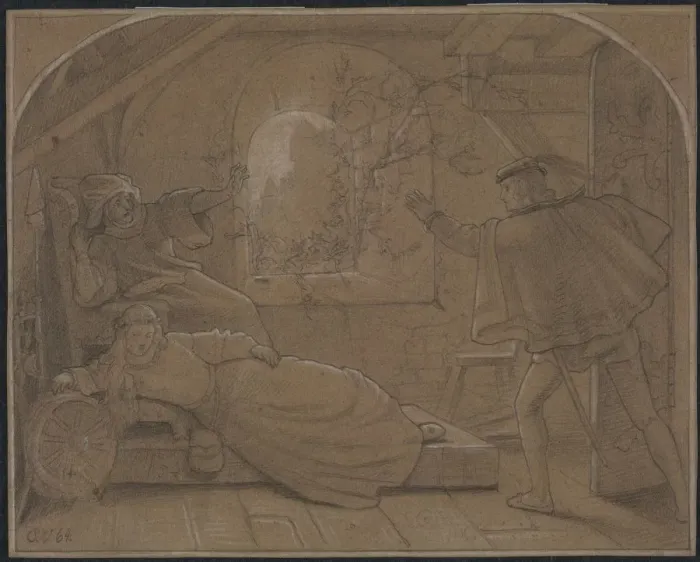 Framed Print : Sleeping Beauty (Dornroschen), 1864. Creator: Anonymous Framed Print : Sleeping Beauty (Dornroschen), 1864. Creator: Anonymous