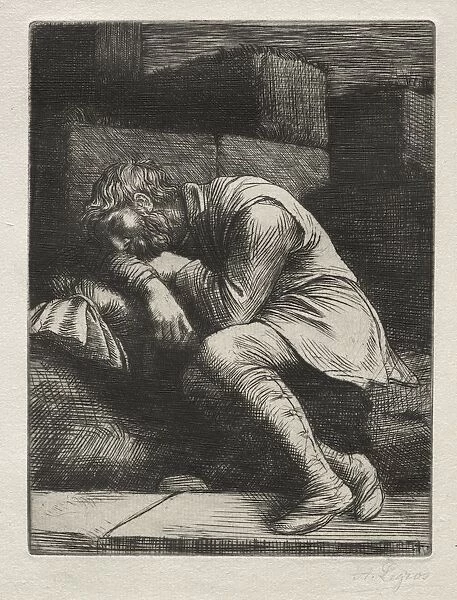 The Sleeping Beggar. Creator: Alphonse Legros (French, 1837-1911)