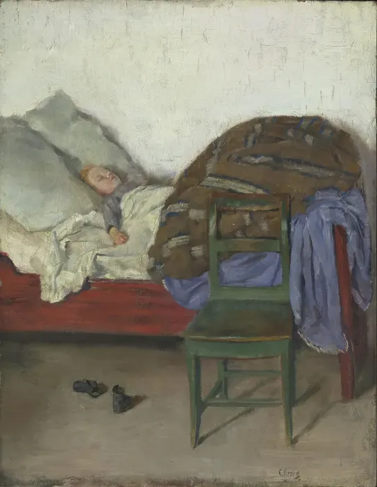 Framed Print : Sleeping Child, probably 1883. Creator: Christian Krohg Framed Print : Sleeping Child, probably 1883. Creator: Christian Krohg