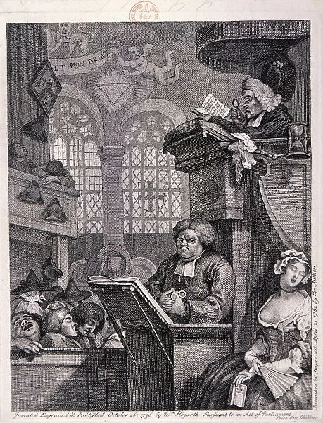The sleeping congregation, 1762. Artist: William Hogarth