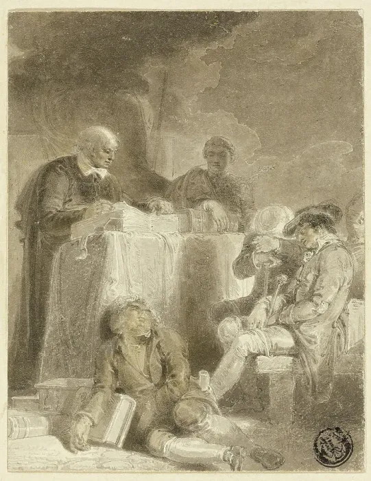 Framed Print : Sleeping Congregation, 1764 / 1822. Creator: John Thurston Framed Print : Sleeping Congregation, 1764 / 1822. Creator: John Thurston