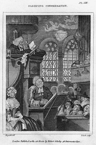 Sleeping Congregation, 18th century. Artist: Thomas Clerk